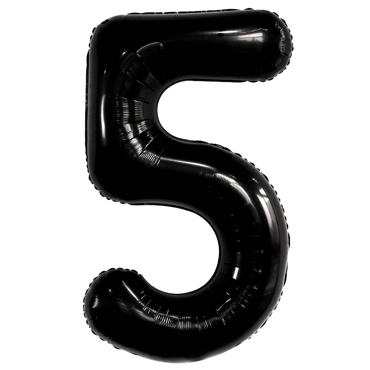 BALON NA 5 URODZINY FOLIOWY CYFRA 5 PIĘĆ CZARNY NA HEL POWIETRZE 100CM