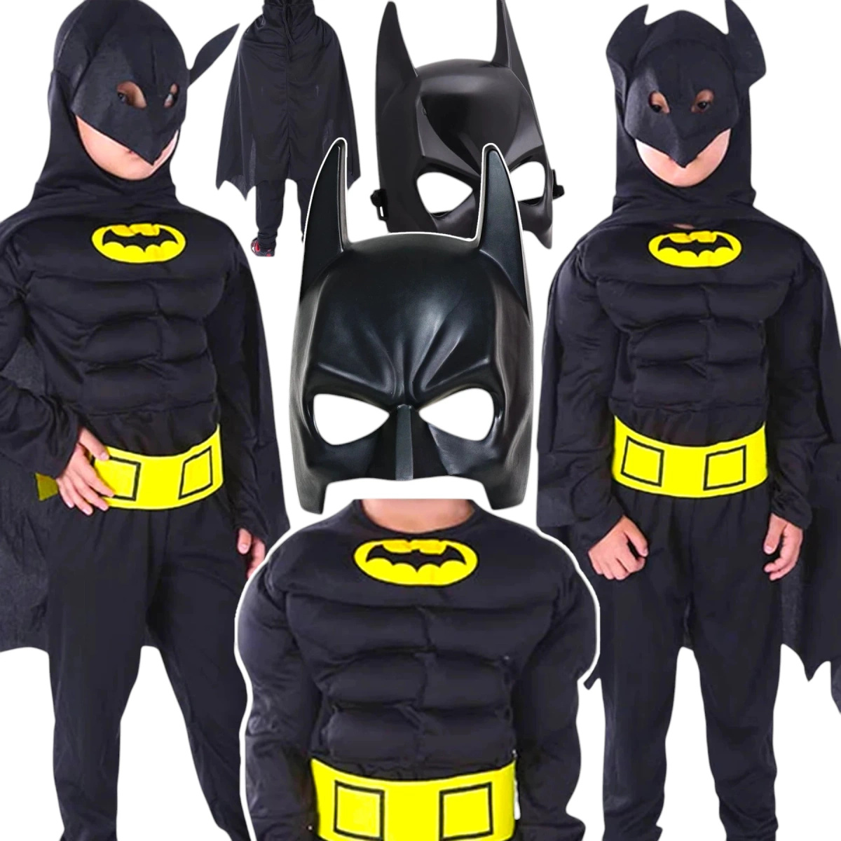 BATMAN Strój Dla Chłopca Kostium wersja Deluxe 122-128 + Maska
