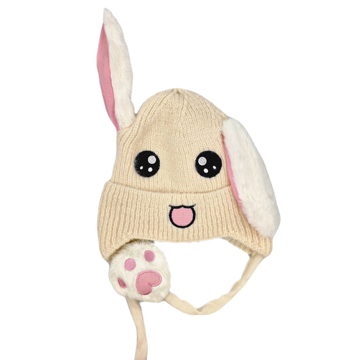 CZAPKA Z RUCHOMYMI USZAMI ZIMOWA KRÓLIK ŁAPKI USZY CIEPŁA Z ŁAPKAMI USZKA