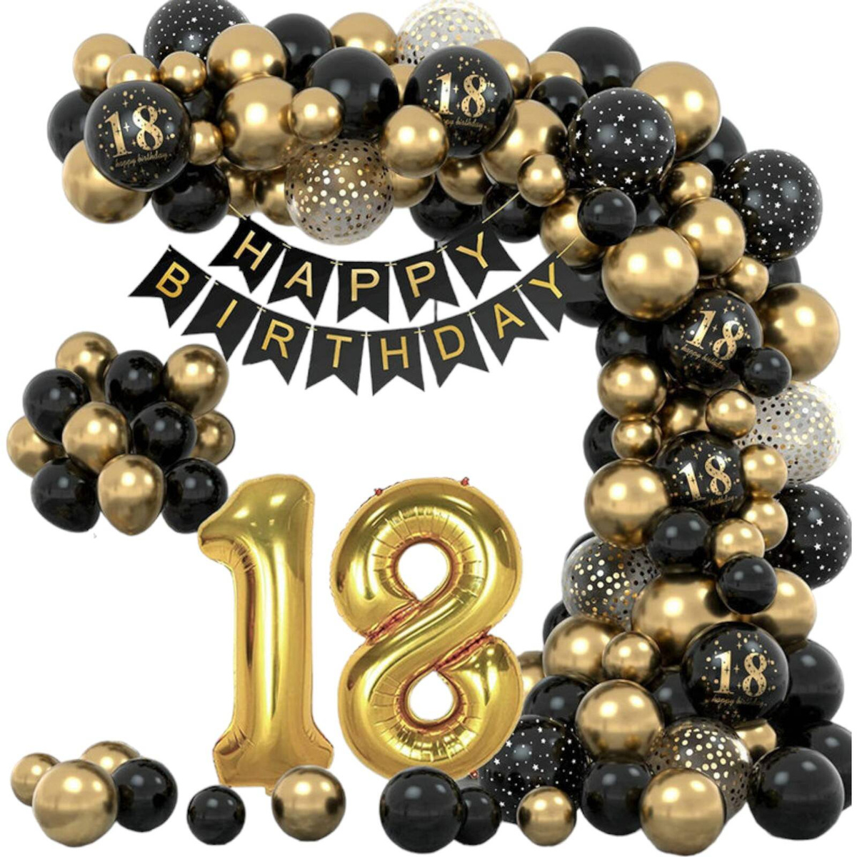 BALONY NA 18 URODZINY ZESTAW BALONÓW DEKORACJI 89el OZDOBY NA OSIEMNASTKĘ