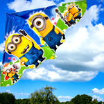 DUŻY LATAWIEC DLA DZIECI MINIONKI 120x60 CM XXL MINIONS GRU DRU + ŻYŁKA