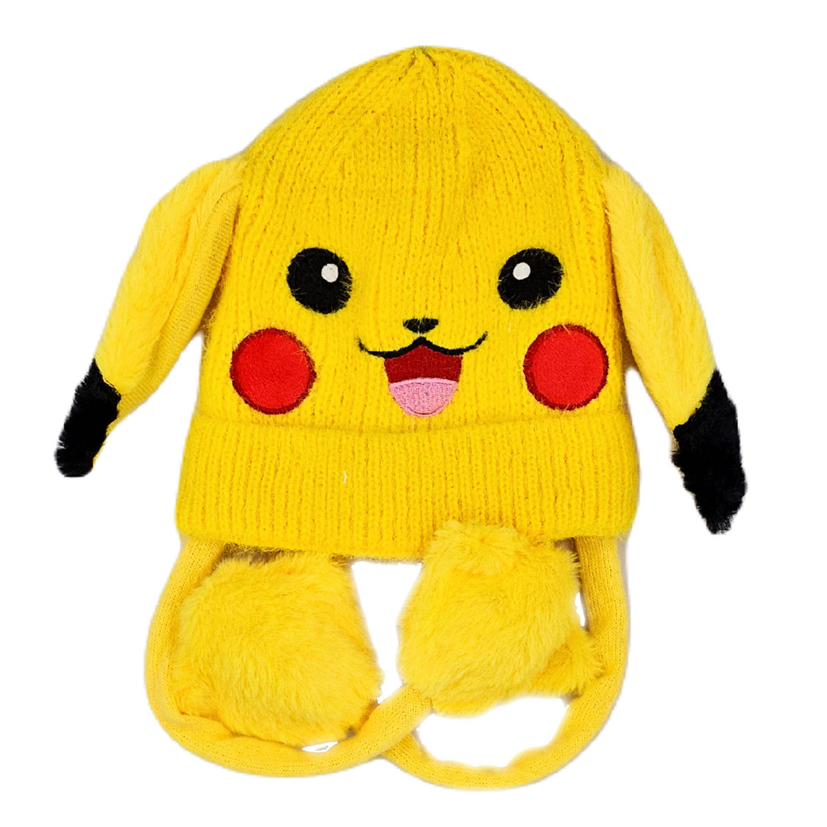 ZIMOWA CZAPKA PIKACHU GRUBA Z RUCHOMYMI USZAMI ŁAPKI POKEMON CIEPŁA NA ZIMĘ