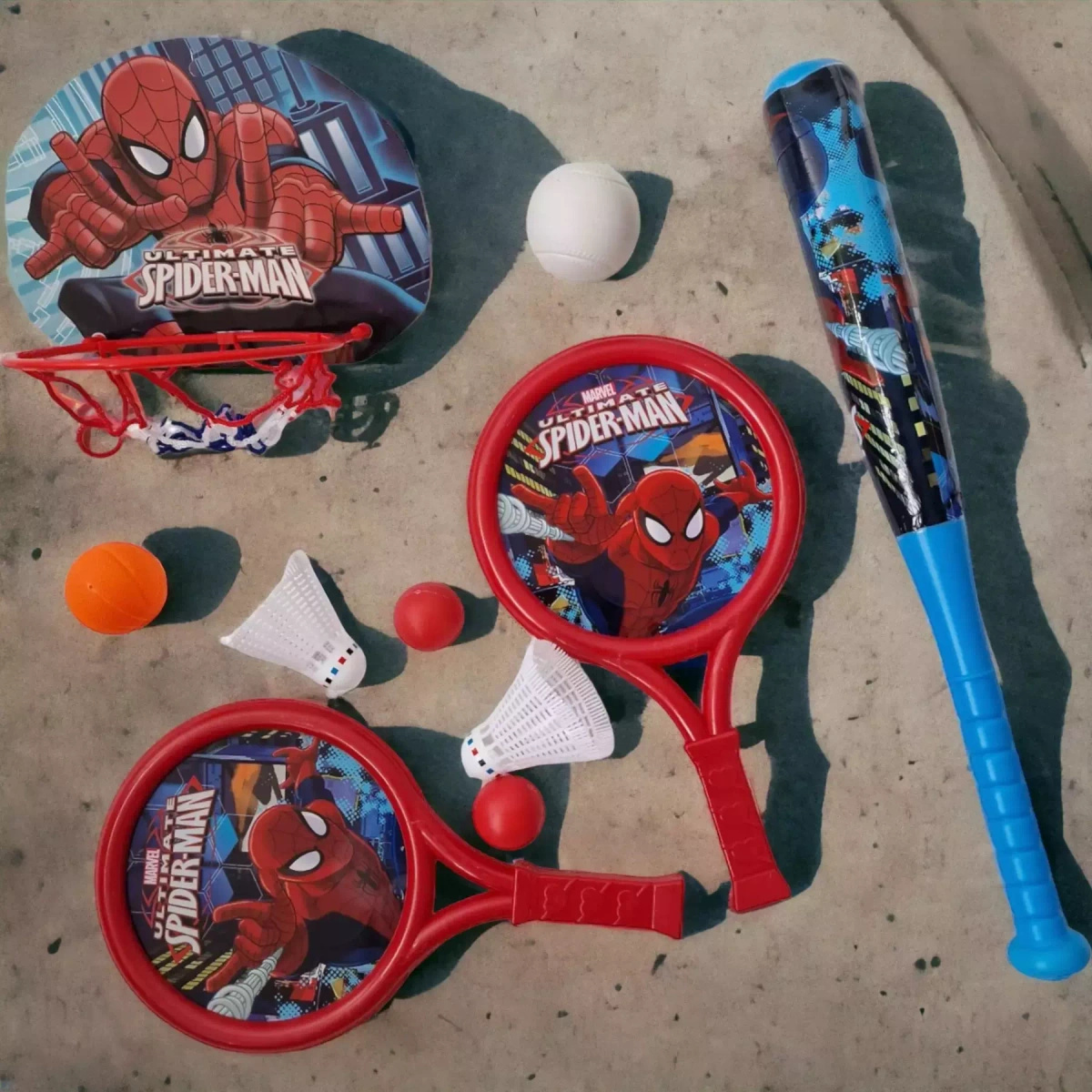 ZESTAW SPORTOWY 6w1 BASEBALL KOSZYKÓWKA RAKIETKI PIŁECZKI LOTKI KIJ ZABAWKI