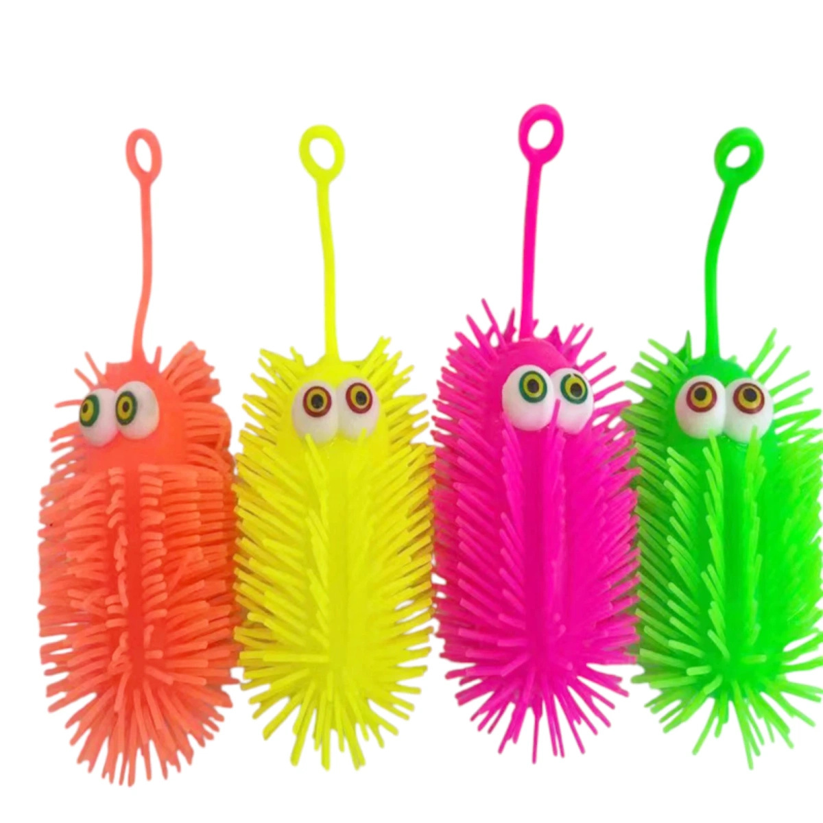 ZABAWKA ANTYSTRESOWA SILIKONOWY GNIOTEK GĄSIENICA ŚWIECĄCY LED SENSORYCZNY