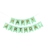 GIRLANDA URODZINOWA NAPIS HAPPY BIRTHDAY MIĘTOWY TURKUSOWY LITERKI 200cm