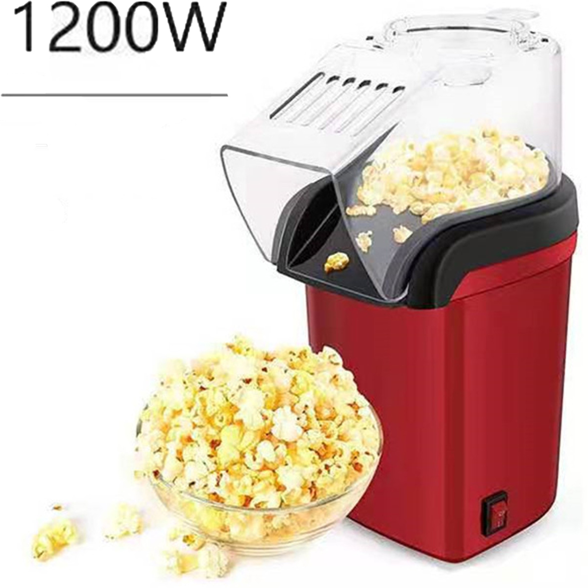 MASZYNA DO POPCORNU BEZTŁUSZCZOWA 1200W DO DOMU AUTOMAT URZĄDZENIE 230V
