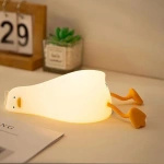 LAMPKA NOCNA LED LEŻĄCA KACZKA DLA DZIECI NA PREZET KOLORY RGB TIMER USB