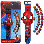 ZEGAREK 3D Z PROJEKTOREM SPIDERMAN CZŁOWIEK PAJĄK WYŚWIETLA OBRAZKI FIGURKA