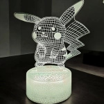 LAMPKA LED USB 3D PILOT PIKACHU KOLORY RGB DLA DZIECI NA PREZENT DO POKOJU