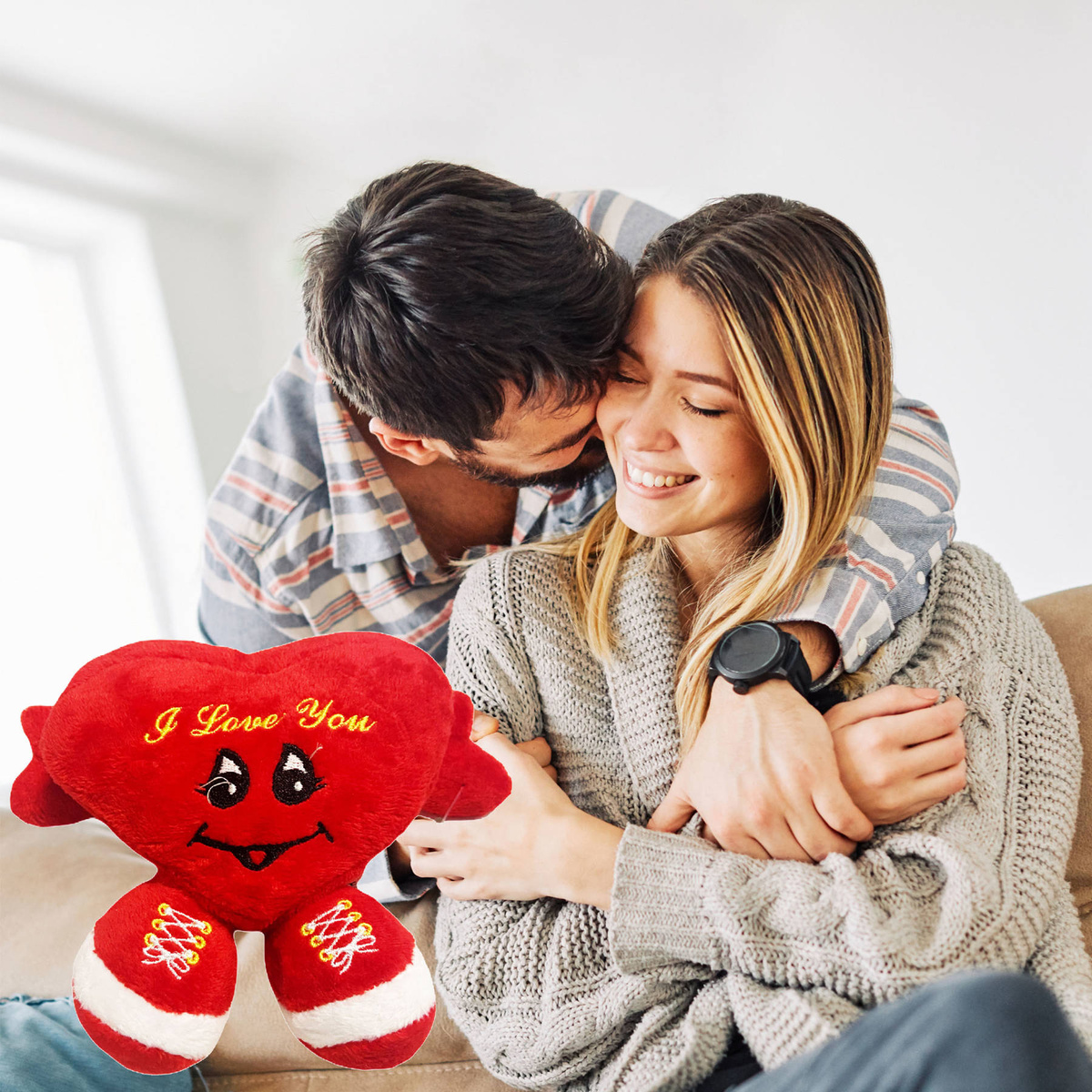 PLUSZOWE SERCE MASKOTKA W KSZTAŁCIE SERCA PRZYTULANKA I LOVE YOU NA PREZENT