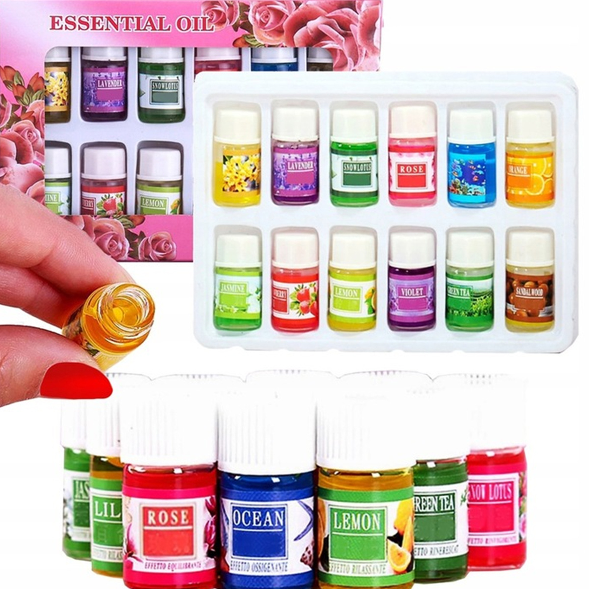 OLEJKI ZAPACHOWE ZESTAW OLEJKÓW DO NAWILŻACZA NAWILŻACZY AROMATERAPIA 12szt