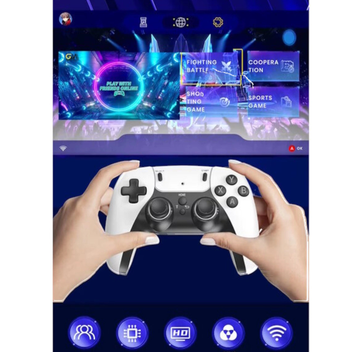 KONSOLA RETRO 20000 GIER GIERKA WERSJA 2025 HDMI 2 PAD 64GB EMULATOR GRA TV