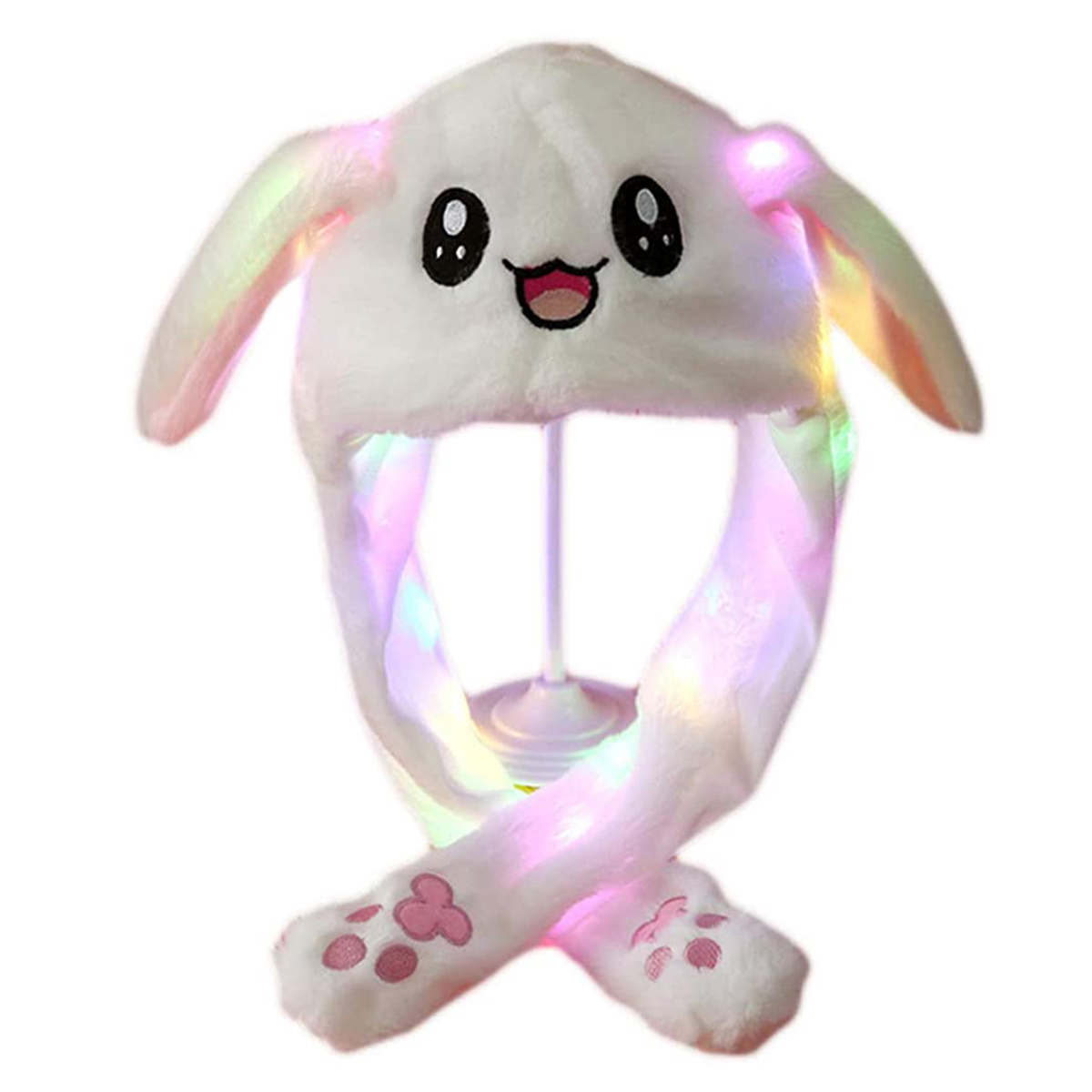 CZAPKA Z RUCHOMYMI USZAMI ŚWIECI ŁAPKI KRÓLIK USZY KRÓLIKA CIEPŁA POLAROWA