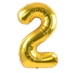 BALON FOLIOWY CYFRA 2 DWA ZŁOTY NA URODZINY IMPREZĘ JUBILEUSZ 80cm