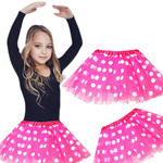 Tiulowa Spódniczka Różowa w Kropki 32cm