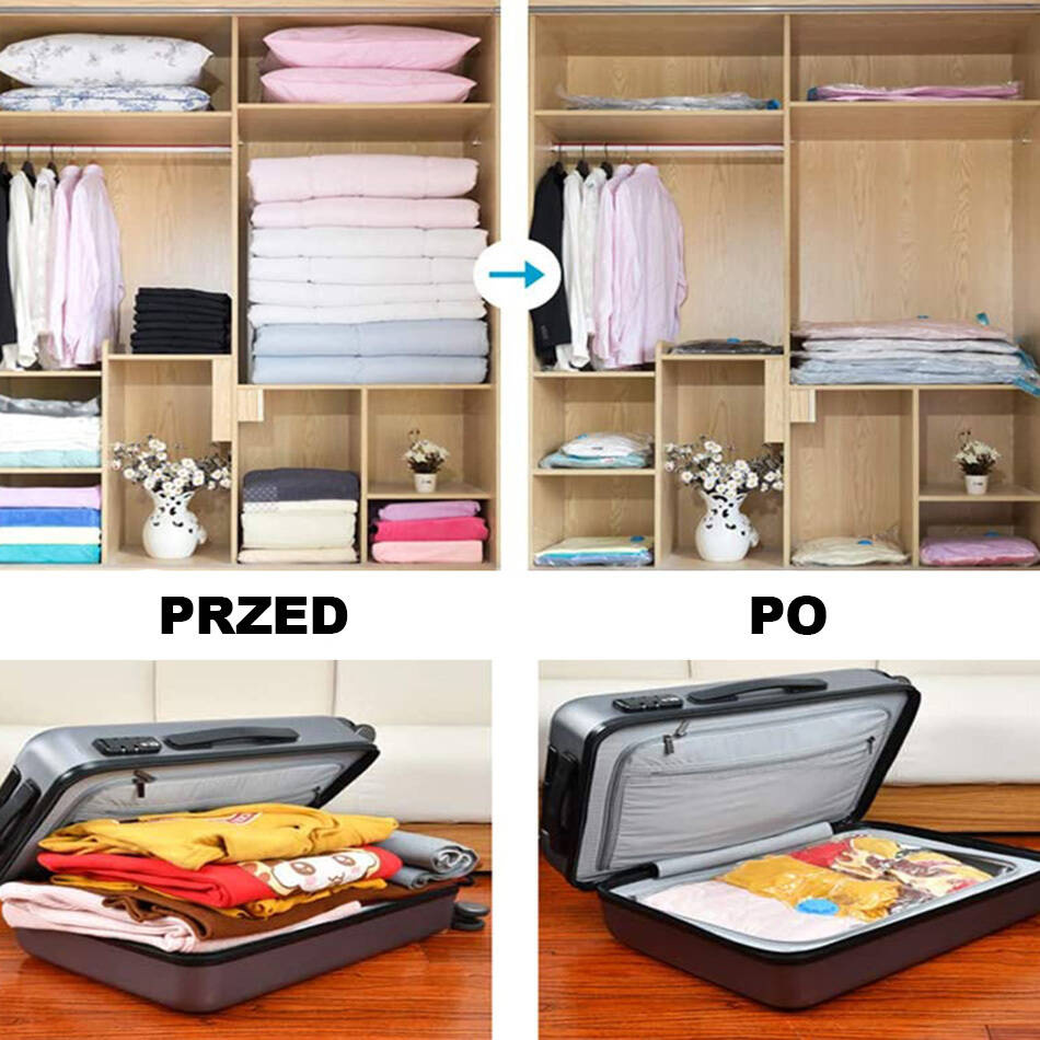 WOREK PRÓŻNIOWY 60 x  80 CM DUŻY GRUBY NA UBRANIA POŚCIEL WORKI PRÓŻNIOWE