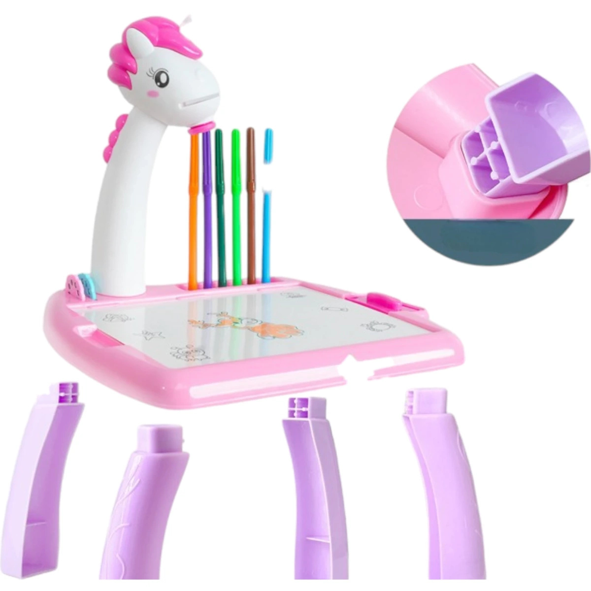 MAGICZNY STOLIK DO RYSOWANIA Z PROJEKTOREM TABLICA DUŻA ŚWIECI STÓŁ BIURKO