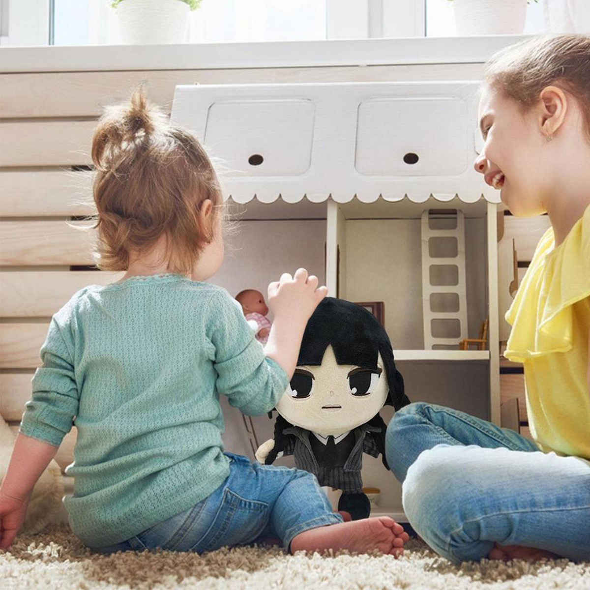 WEDNESDAY ADDAMS DUŻA PLUSZOWA MASKOTKA LALKA 24cm PLUSZOWA PRZYTULANKA