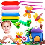 SUPER CLAY PLASTELINA PIANKOLINA GLINA KREATYWNA SENSORYCZNA +AKC 6 KOLORÓW