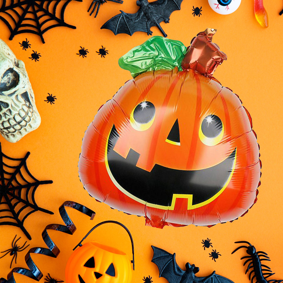 DUŻY BALON DYNIA UŚMIECHNIĘTA NA IMPREZĘ HALLOWEEN DLA DZIECI 60cm