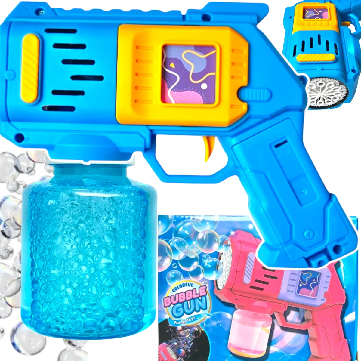 WYRZUTNIA BANIEK MYDLANYCH PISTOLET BAŃKI MYDLANIE PŁYN AUTOMAT MEGA BAŃKI