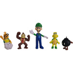 SUPER MARIO BROS FIGURKI ZESTAW 5 FIGUREK 3 ŻETONY FIGURKA LUIGI DONKEY