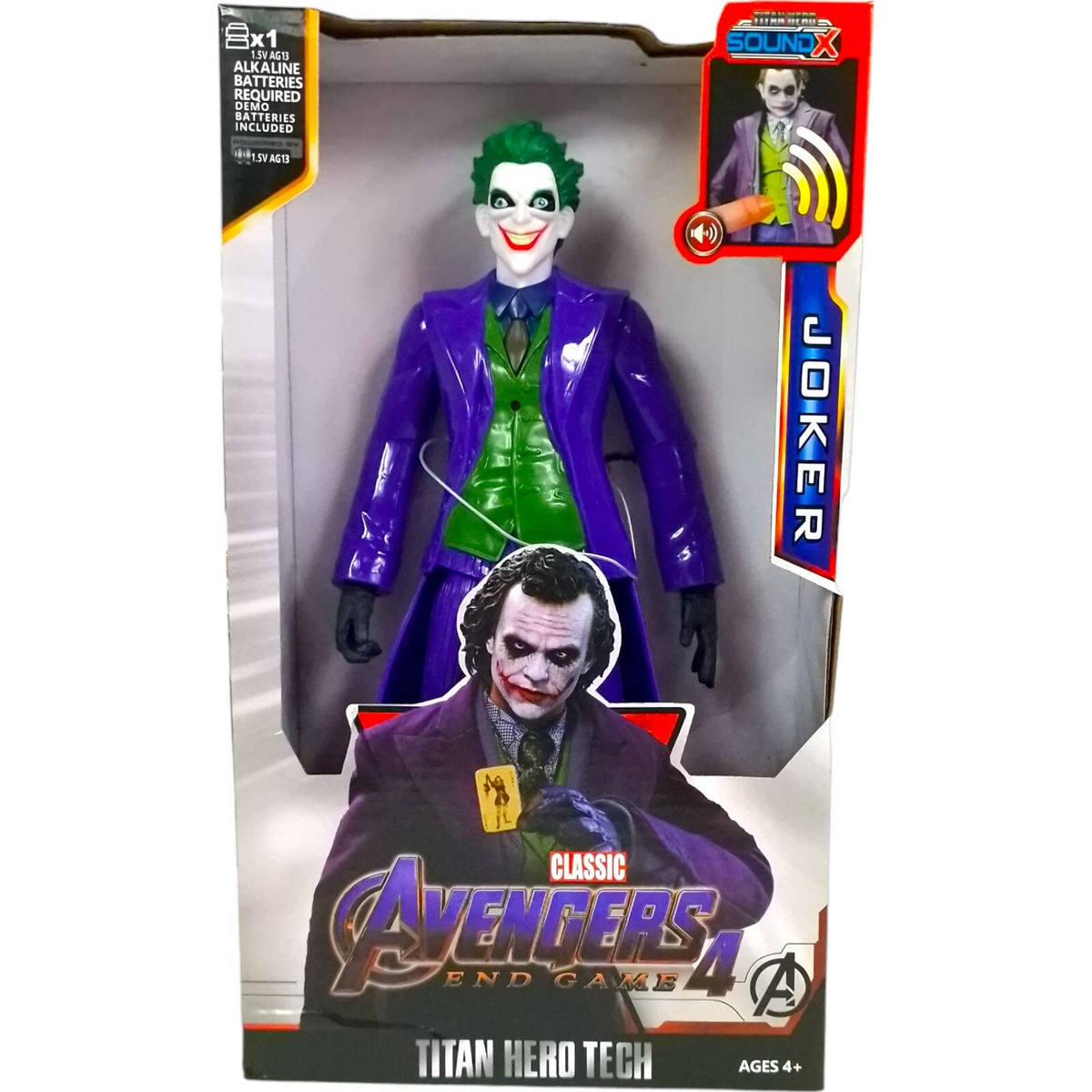 JOKER DUŻA FIGURKA INTERAKTYWNA AVENGERS RUCHOMA ŚWIECI DŹWIĘK GOTHAM 30CM