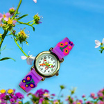 KLASYCZNY ZEGAREK DZIECIĘCY MOTYLI FIOLETOWY EDUKACYJNY NA PREZENT