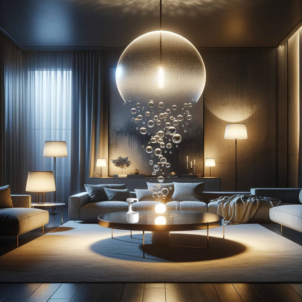 Nowoczesna Modna Lampka Antygrawitacyjna Wydajny Nawilżacz Zegarek 3w1 