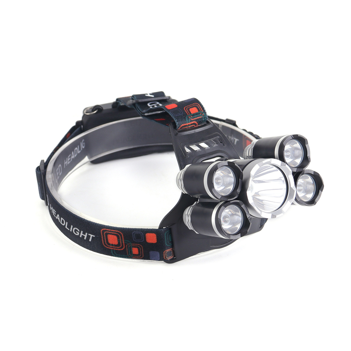 LATARKA CZOŁOWA 5x LED  LAMPKA CZOŁÓWKA  NA GŁOWĘ 2x AKUMULATORY NA PREZENT