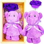 ZESTAW PREZENTOWY MIŚ PLUSZOWY RĘCZNIK WIECZNA RÓŻA PREZENT NA DZIEŃ MATKI