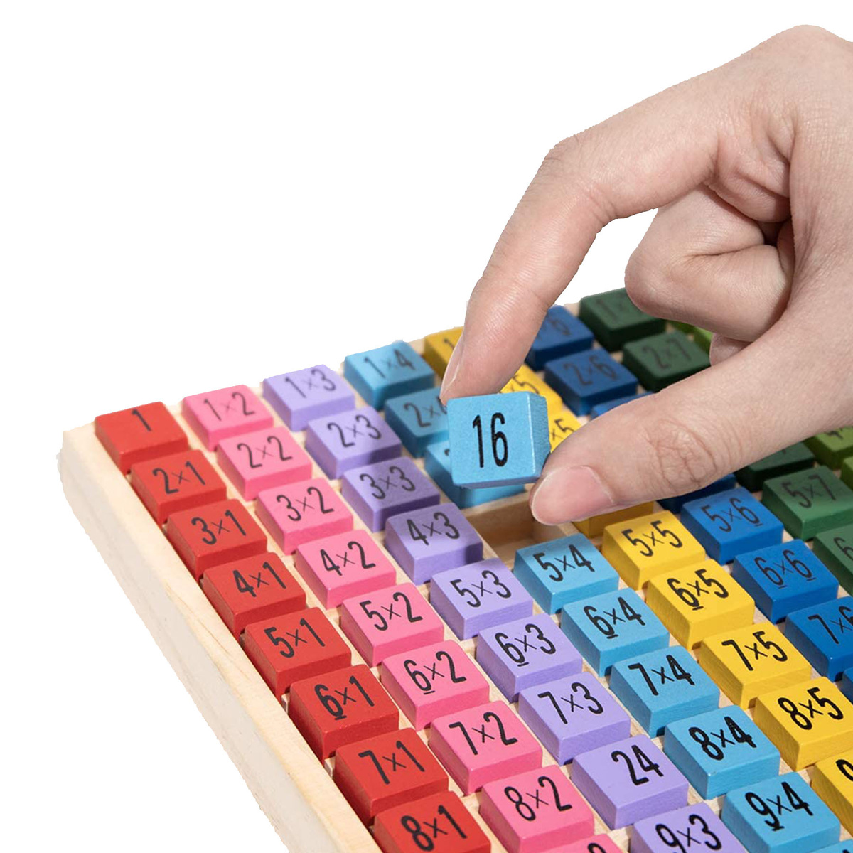 DREWNIANA TABLICZKA MNOŻENIA UKŁADANKA LOGICZNA NAUKA LICZENIA DO 100 