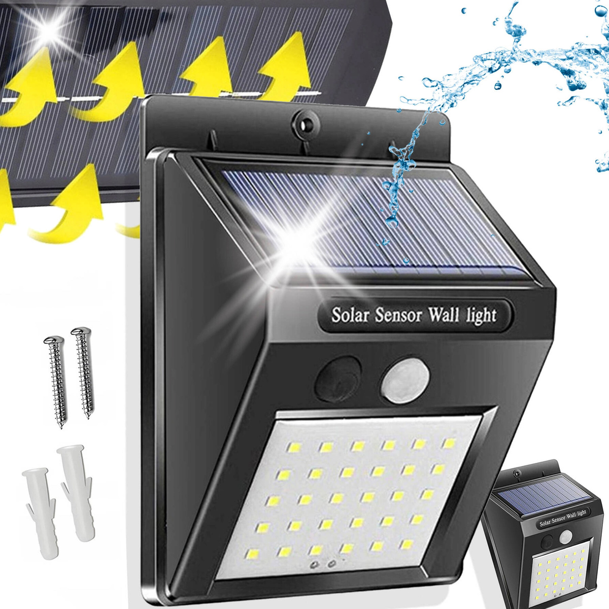 Lampa Solarna z Czujnikiem Ruchu i Zmierzchu 20 LED Czujka Do Elewacji