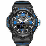 MODNY MĘSKI SPORTOWY ZEGAREK SMAEL STOPER BUDZIK MOCNY WODOODPORNY KOLORY