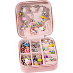 Zestaw do Robienia Bransoletek Koraliki Biżuterii Prezent Zawieszki Kuferek