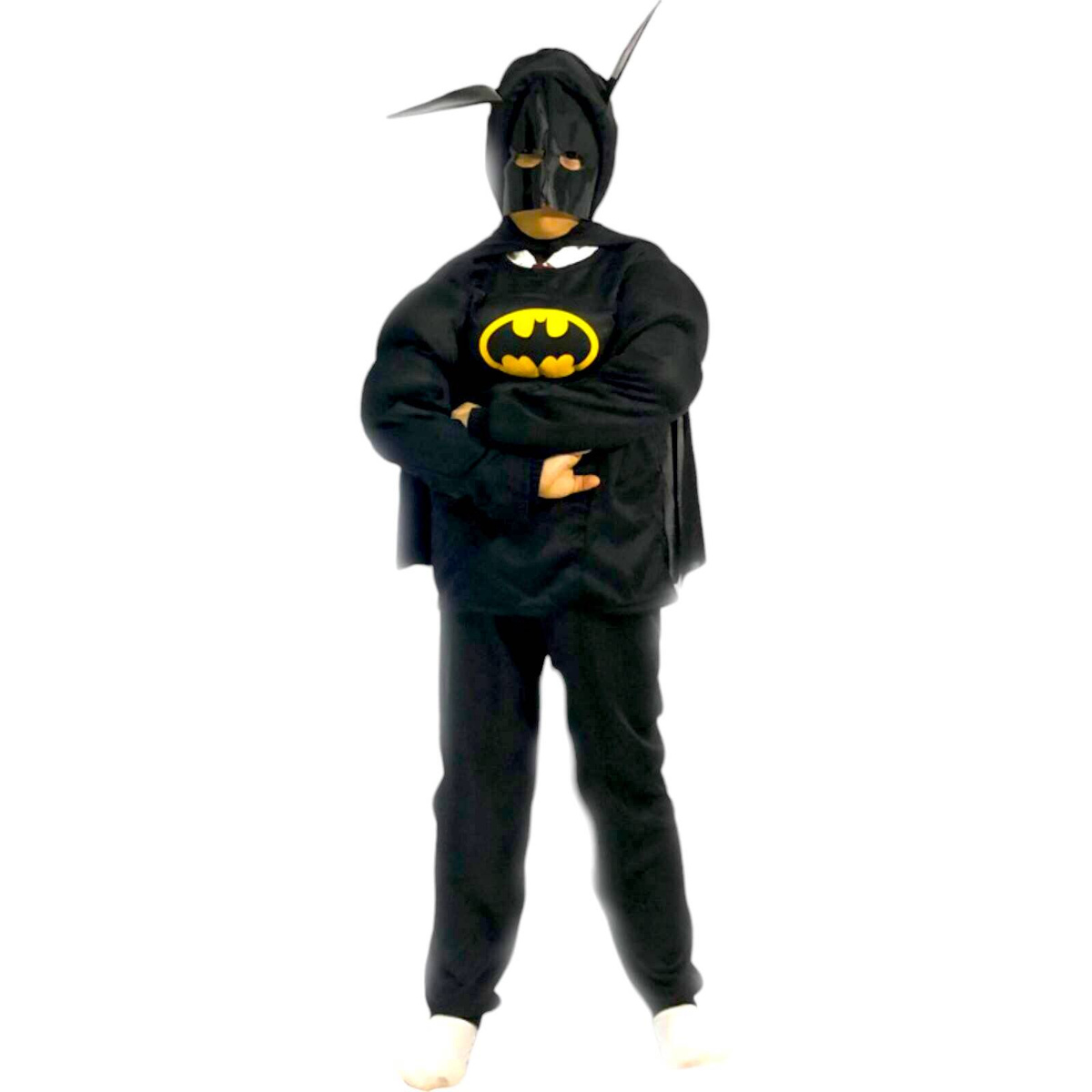 STRÓJ BATMAN PRZEBRANIE DLA CHŁOPCA NA BAL 3w1 GRUBY MIĘŚNIE MASKA KOSTIUM