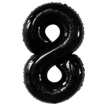 BALON FOLIOWY CYFRA 8 CZARNY NA URODZINY IMPREZĘ URODZINOWĄ 40cm