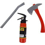 STRÓJ STRAŻAKA PRZEBRANIE STRAŻAK KOSTIUM NA BAL M 116-122 cm 6w1 AKCESORIA