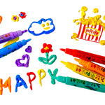  FLAMASTER MAZAK POPCORN PENS DŁUGOPIS KREDKA 3D ZESTAW 6 SZT DLA DZIECI