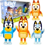 BLUEY ZESTAW 4 FIGUREK RODZINKA FIGURKI BINGO CHILI BANDIT MAMA PREZENT 8CM