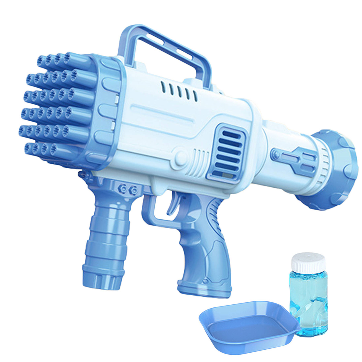 PISTOLET NA BAŃKI MYDLANE MASZYNKA WYRZUTNIA BANIEK MYDLANYCH BAZOOKA PŁYN