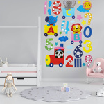 NAKLEJKI 3D NA ŚCIANĘ DLA DZIECI CYFERKI ZOO EDU OZDOBA POKOJU NA ŚCIANĘ