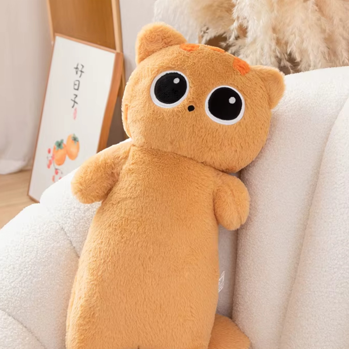 PLUSZOWA MASKTOKA KOT DŁUGA PODUSZKA KOT Z WIELKIMI OCZAMI PLUSZAK 70cm 