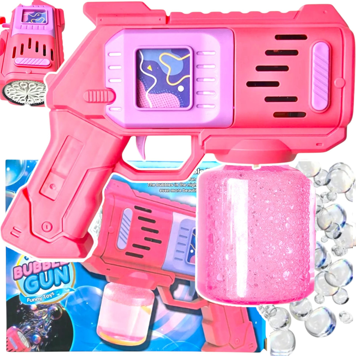 WYRZUTNIA BANIEK MYDLANYCH PISTOLET BAŃKI MYDLANIE PŁYN AUTOMAT MEGA BAŃKI