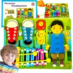 MONTESSORI ZESTAW EDUKACYJNY GRA 5w1 SZNUROWANKA CYMBAŁKI BUTY PRZEPLATANKA
