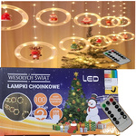 KURTYNA ŚWIĄTECZNA Mikołaj Bałwan Choinka kolorowa