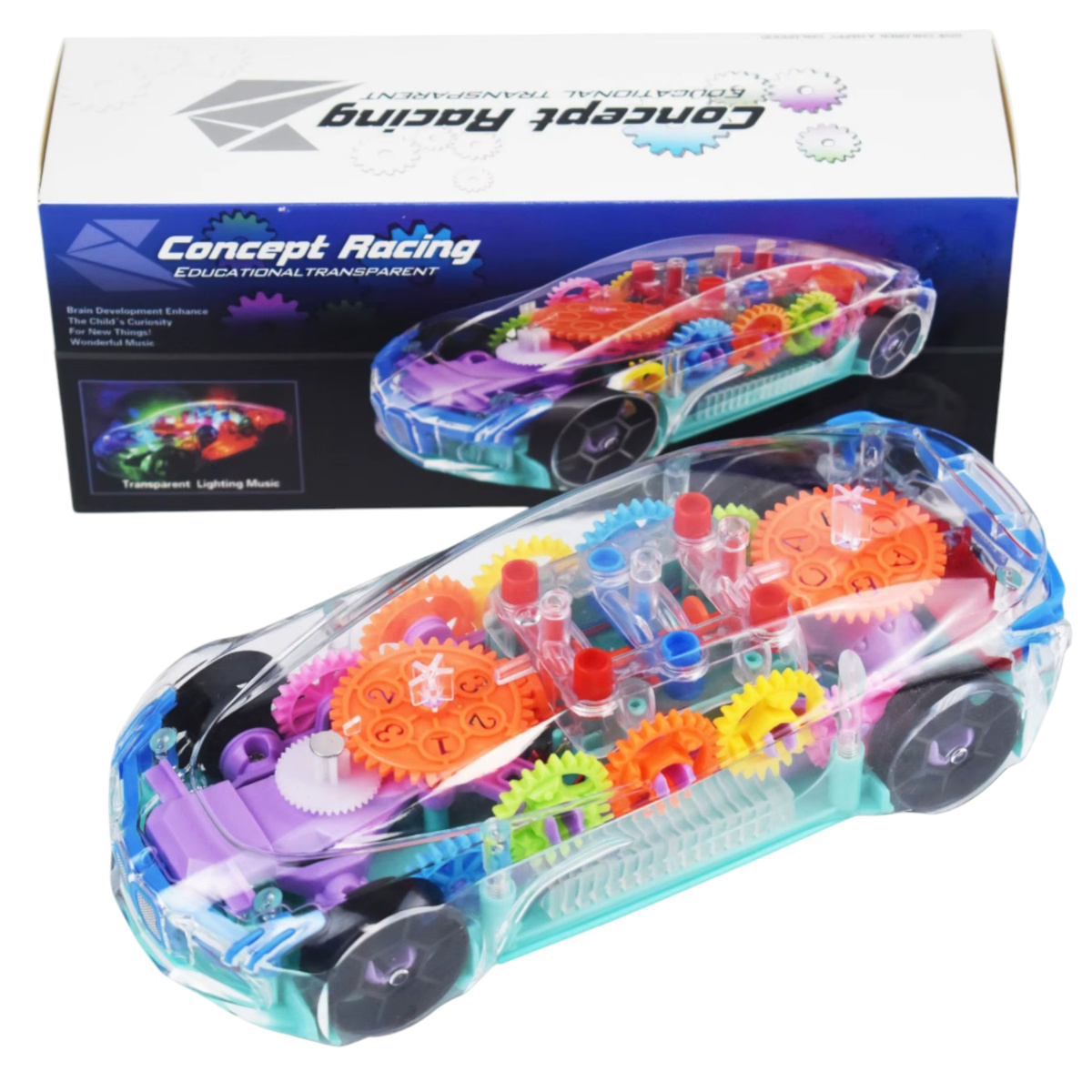 INTERAKTYWNY SAMOCHÓD LED AUTO DLA DZIECI ZABAWKA JEŹDZI ŚWIECI GRA DŹWIĘK