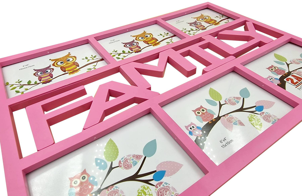RAMKA NA 6 ZDJĘĆ 3D MULTIRAMKA FOTO KOLAŻ 50cm FAMILY ŚCIENNA NA SZAFKĘ 6w1