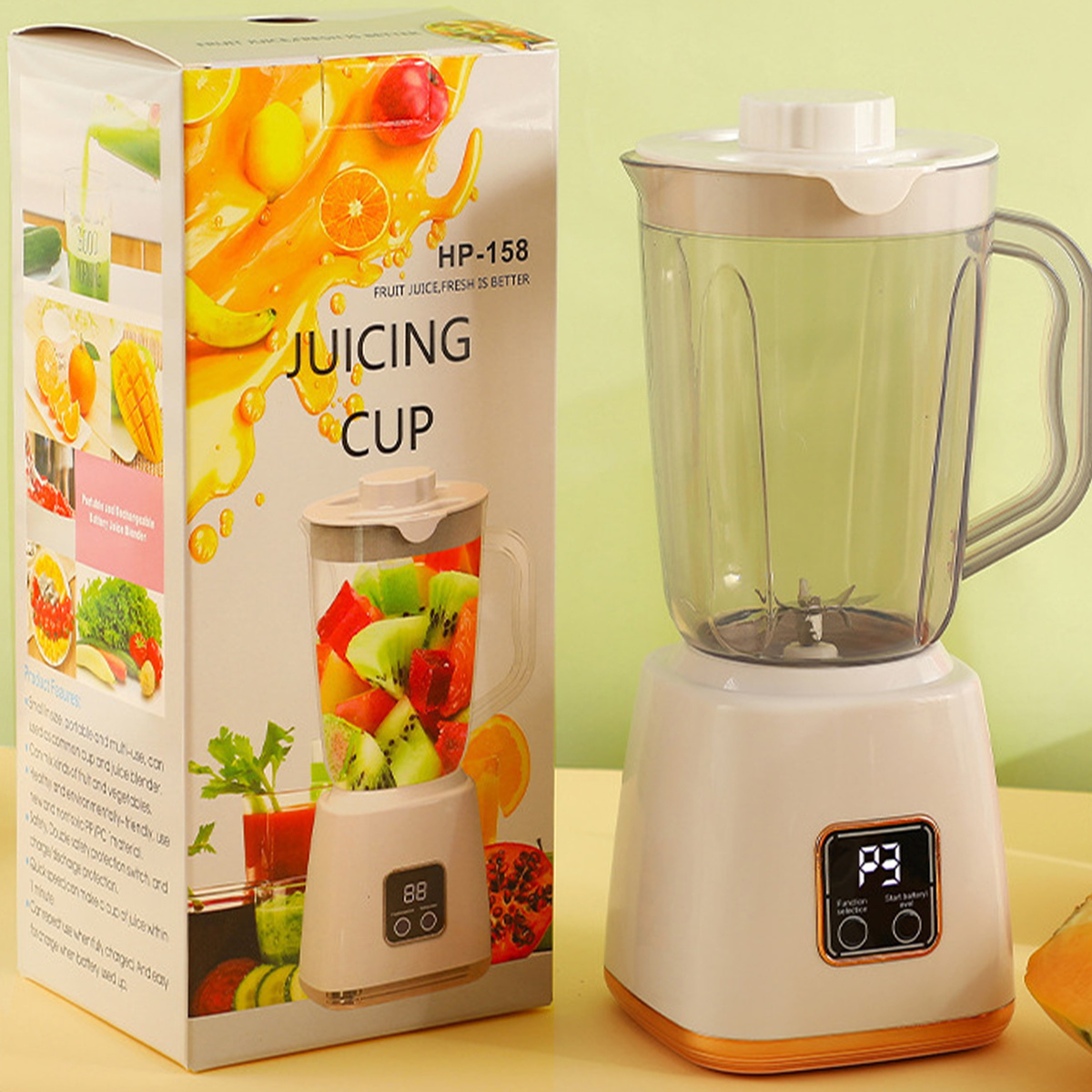 MINI BLENDER DUŻA MOC 50W 750ML WYŚWIETLACZ LED 3 TRYBY PRACY BEZPRZEWODOWY