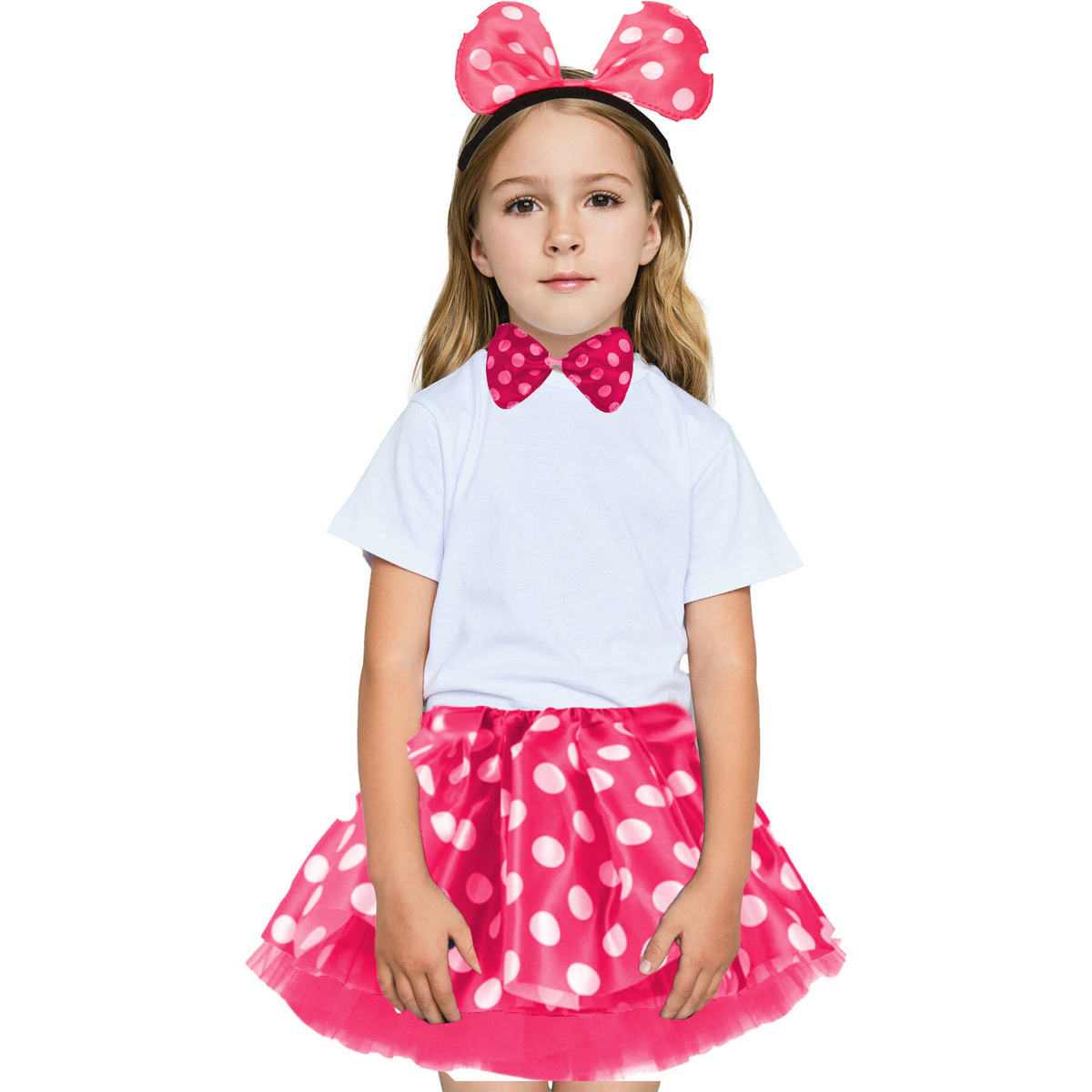 STRÓJ DLA DZIEWCZYNKI MYSZKA MINNIE KOSTIUM OPASKA MUCHA SPÓDNICZKA 3w1